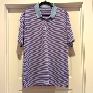 PGA Tour Light Blue Striped Polo